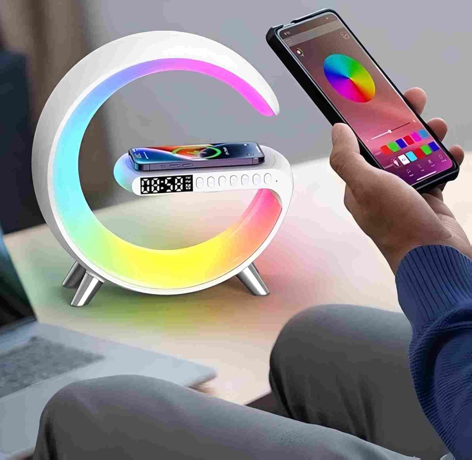BKDRL Bluetooth Speaker Lamp with Wireless Charger