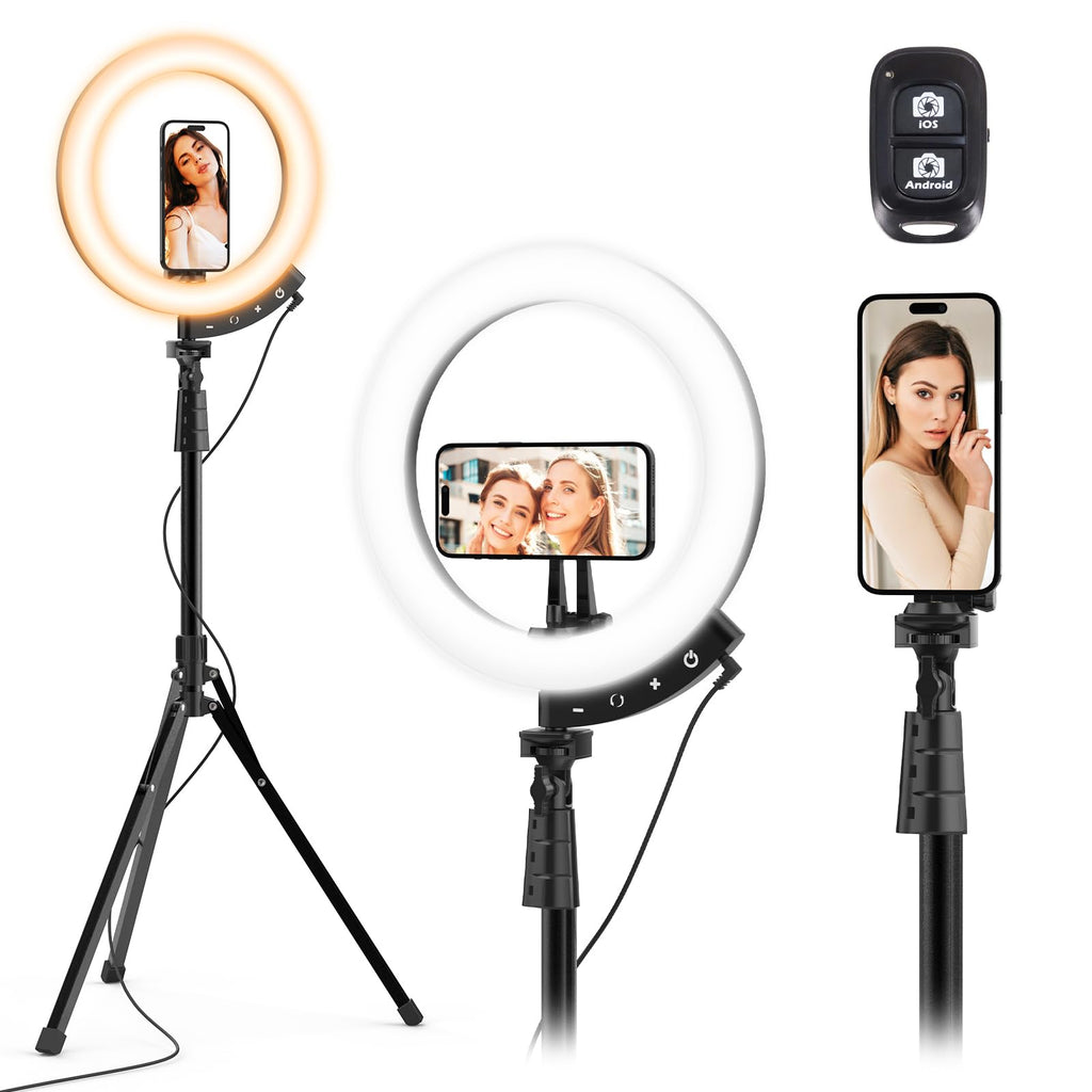 UBeesize 12" LED Ring Light with Tripod