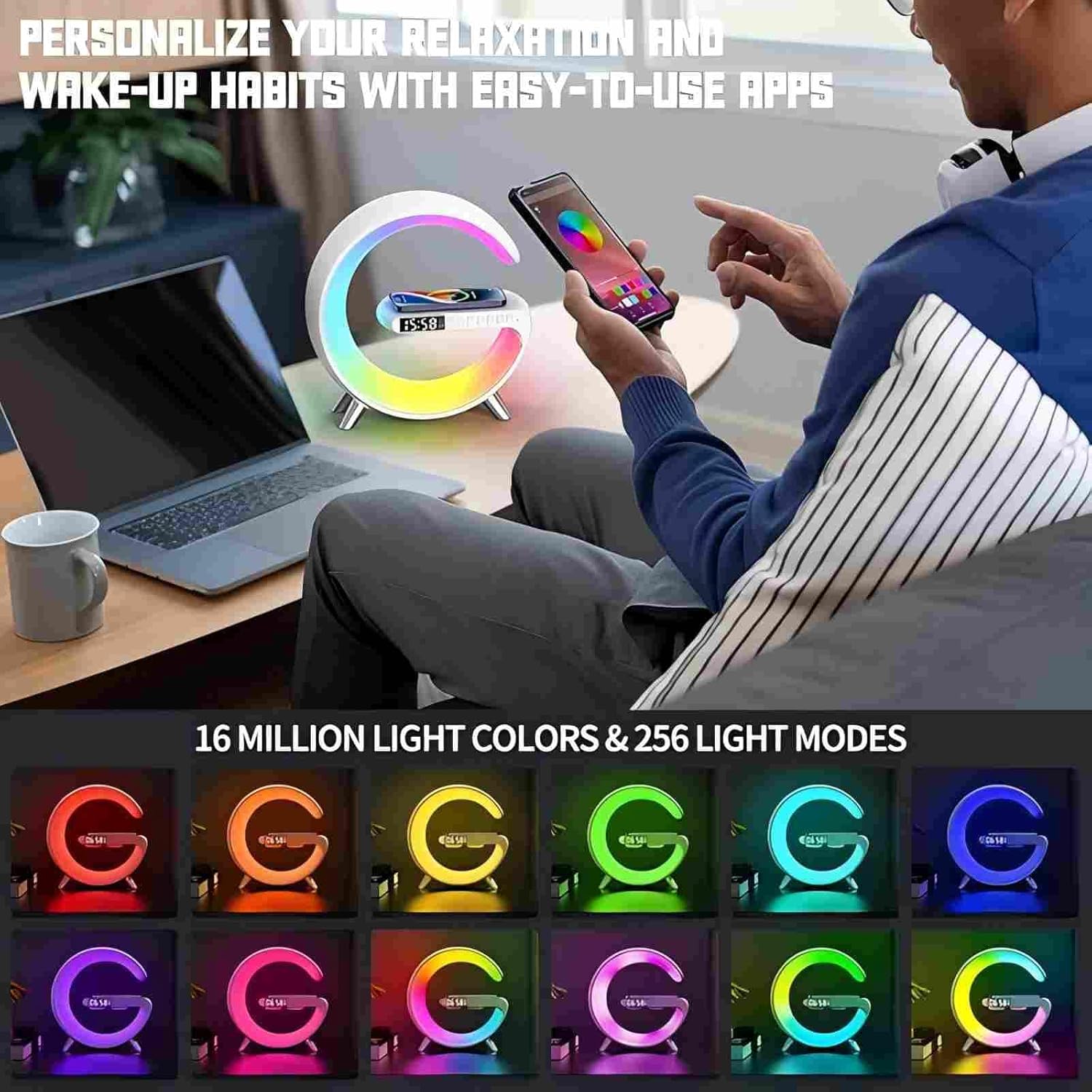 BKDRL Bluetooth Speaker Lamp with Wireless Charger