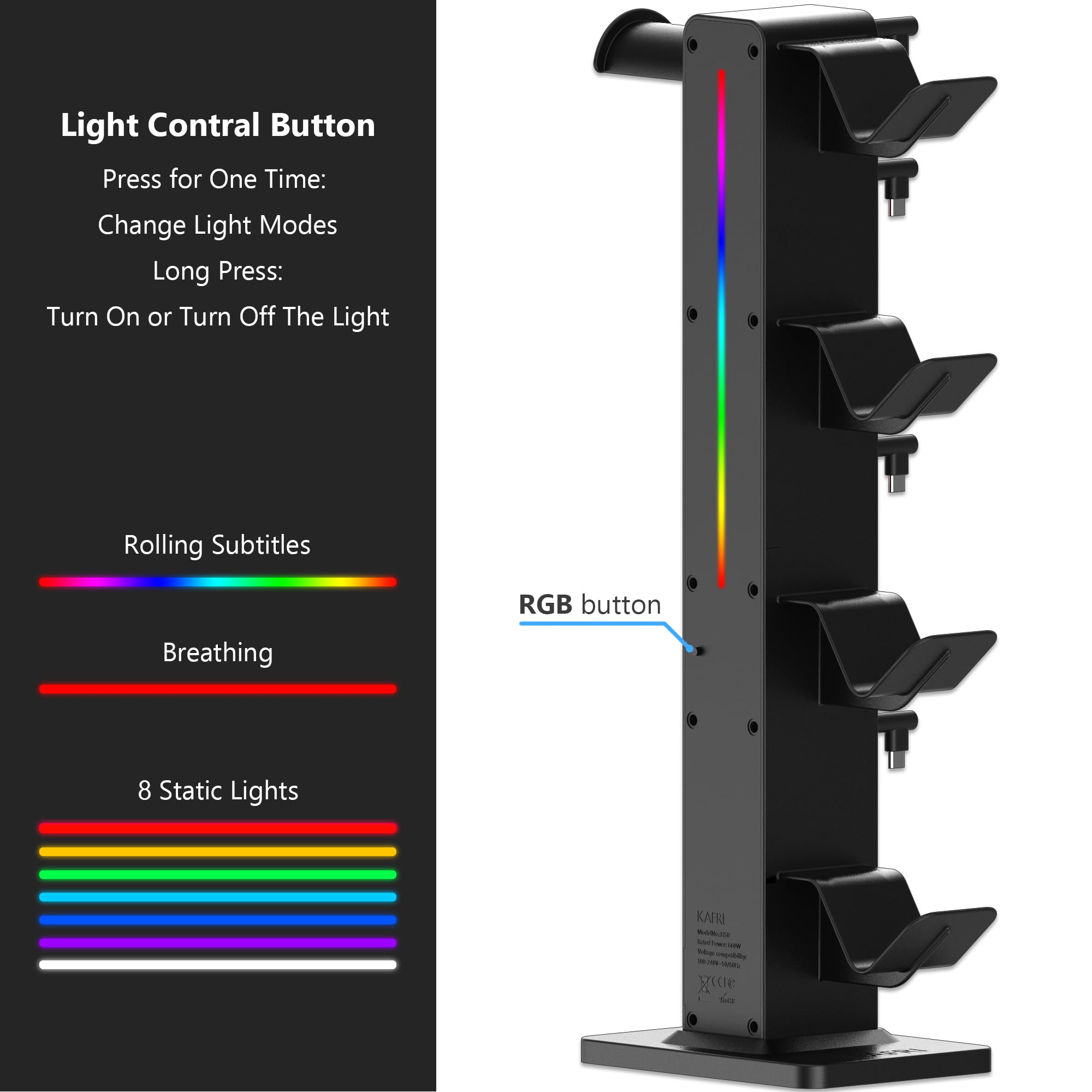 KAFRI RGB Gaming Headphone Stand