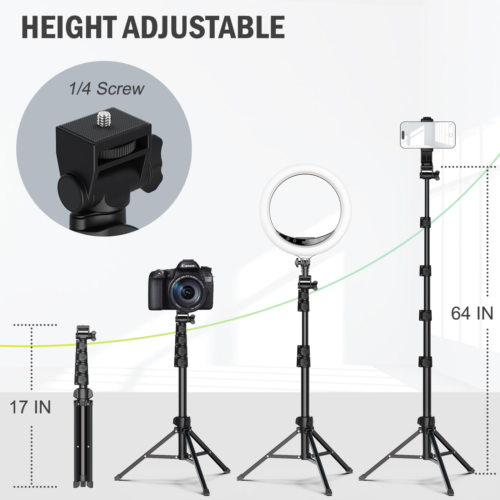 Liphisy 64" Phone & Camera Tripod