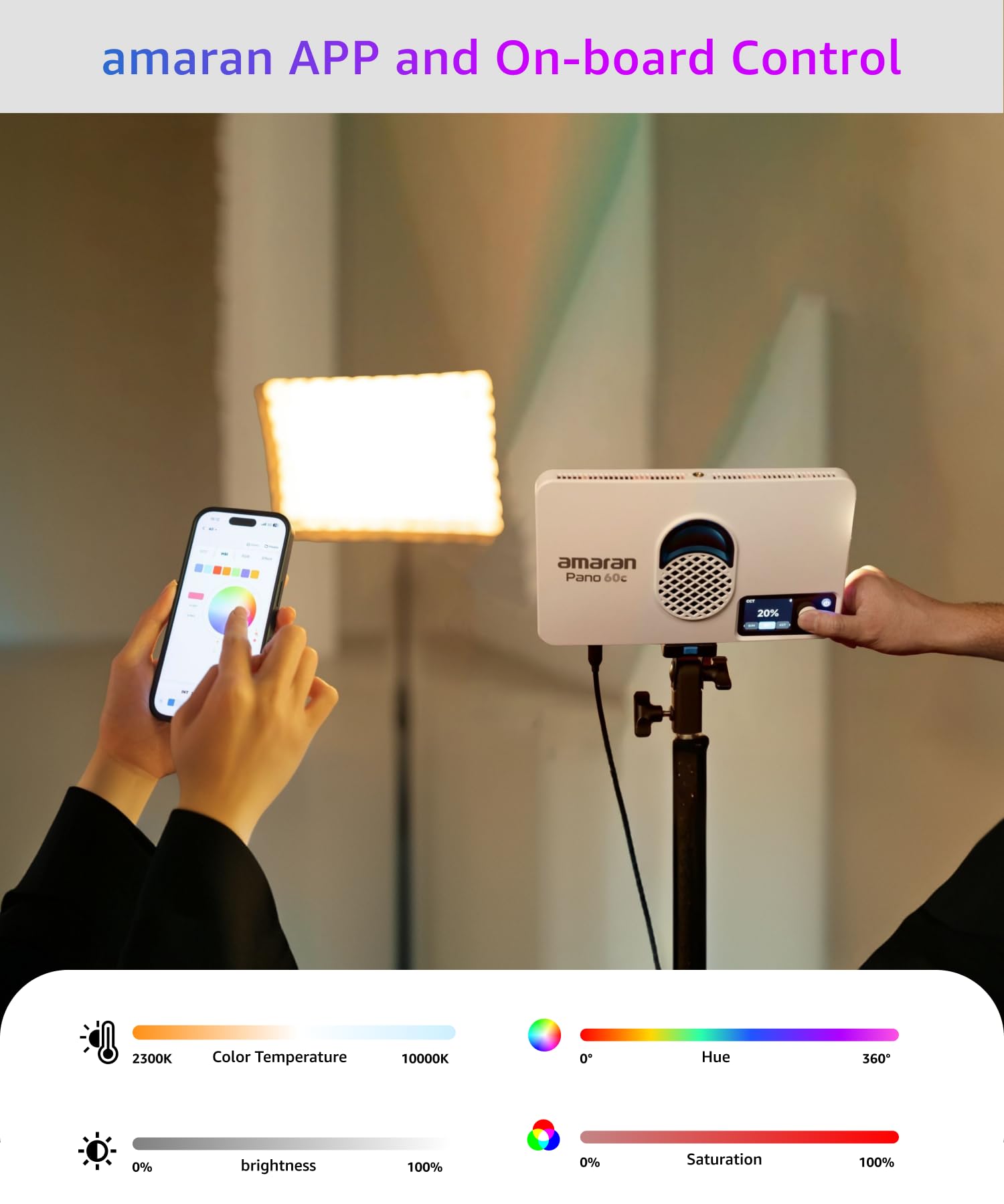 amaran Pano 60c RGB Panel Light Kit