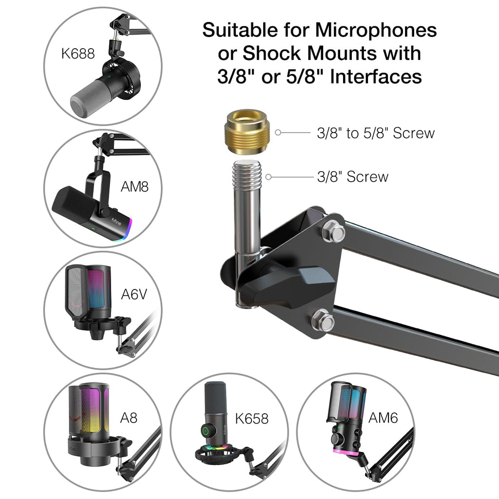 FIFINE Microphone Boom Arm BM38