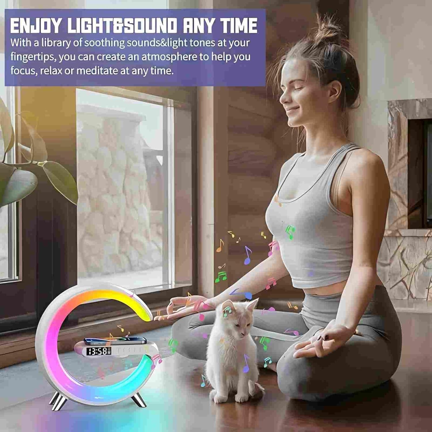 BKDRL Bluetooth Speaker Lamp with Wireless Charger