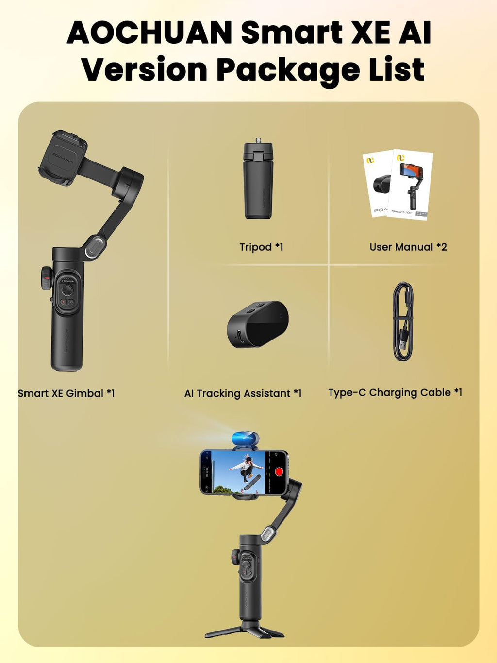 AOCHUAN Gimbal Stabilizer for Smartphone