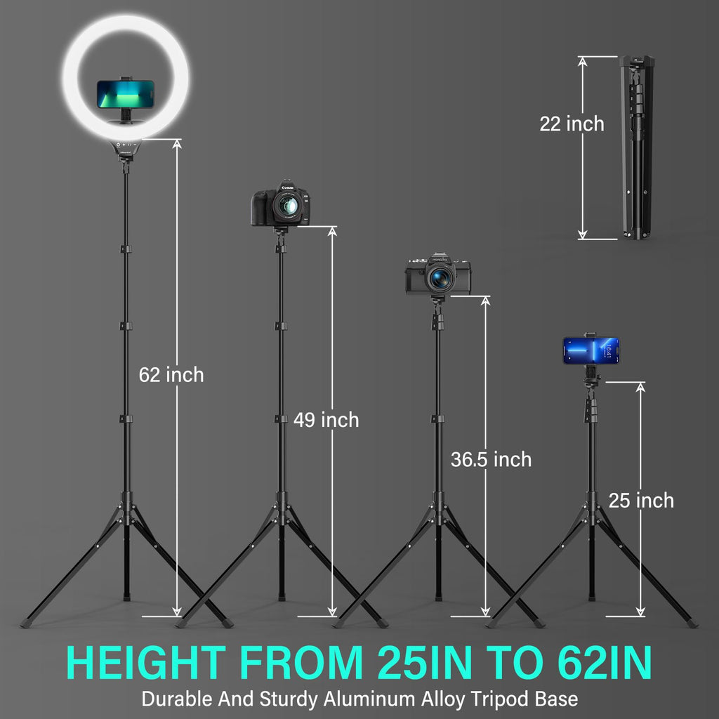 UBeesize 12" LED Ring Light with Tripod