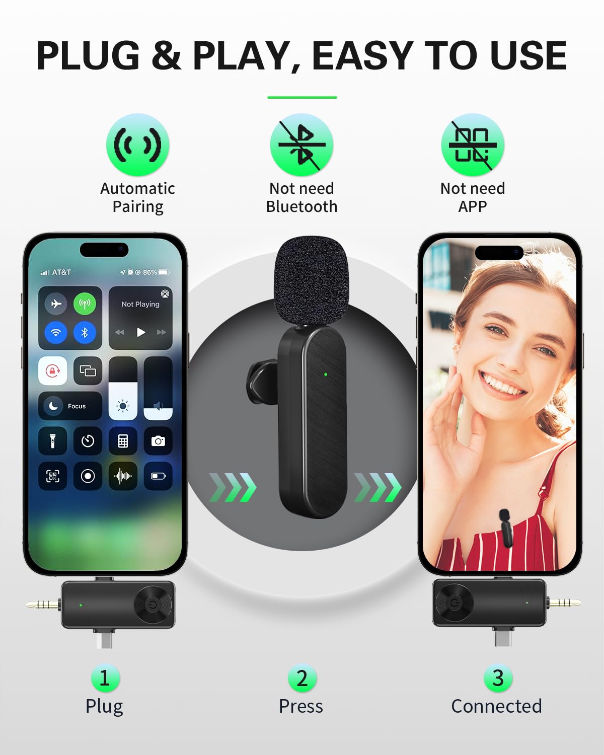 Wireless Lavalier Microphone 4-Pack