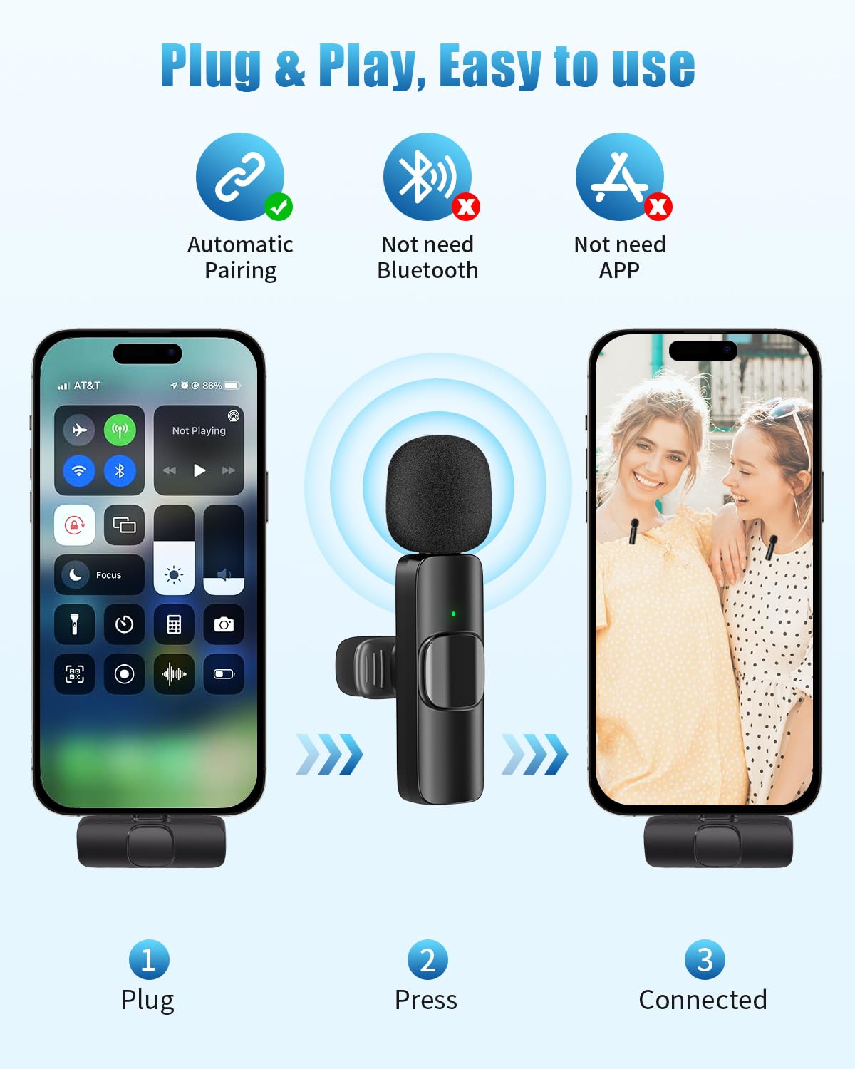 Wireless Lavalier Microphone 4-Pack