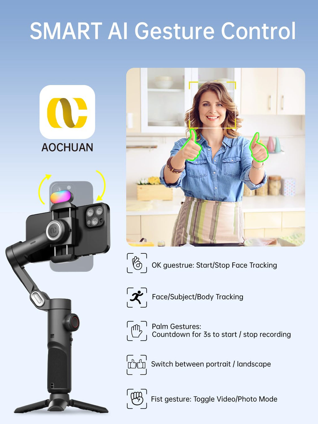 AOCHUAN Gimbal Stabilizer for Smartphone