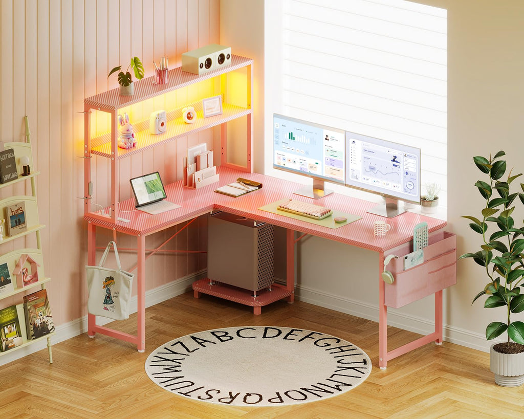 ODK 53" L-Shaped Gaming Desk with LED