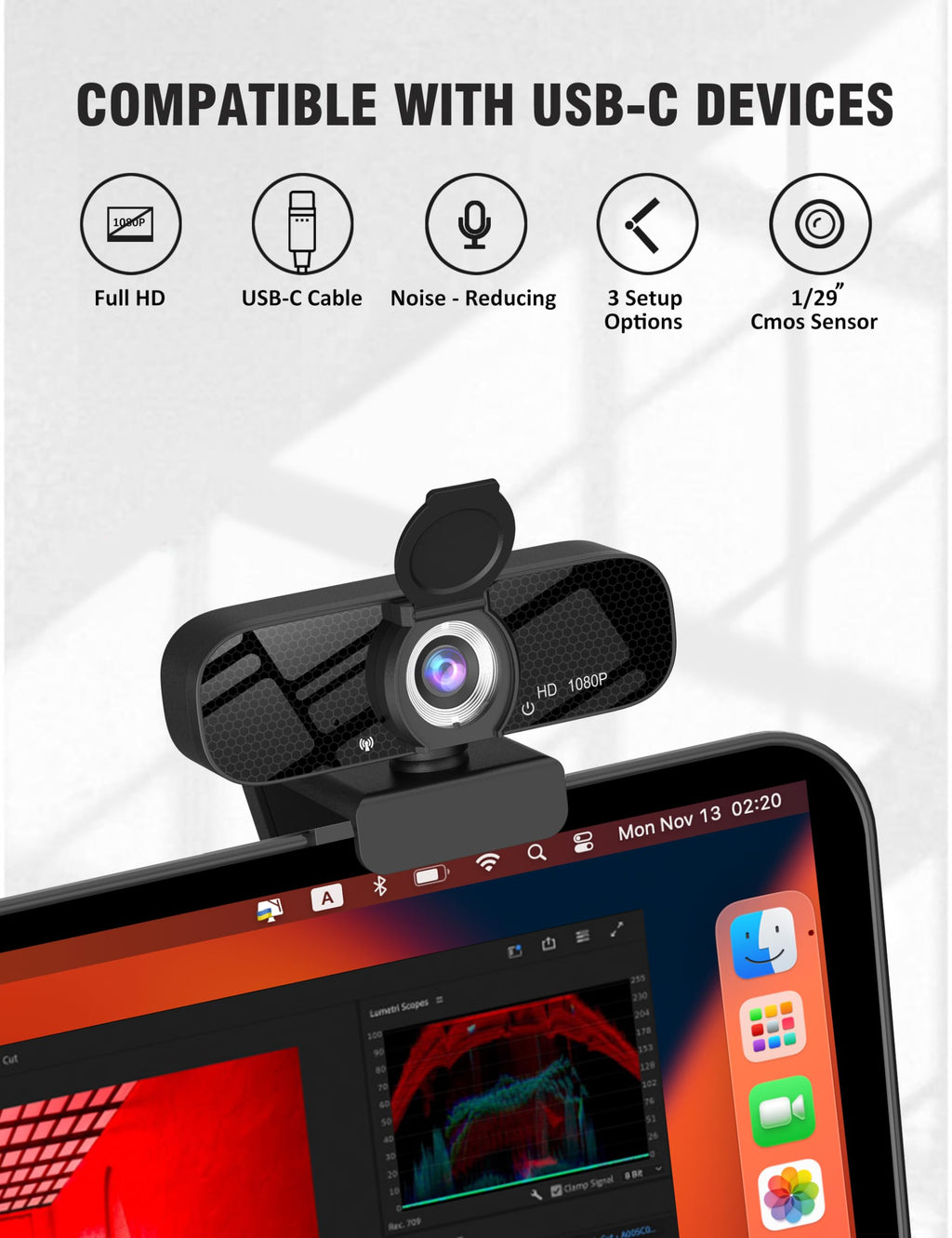 Tewiky Full HD Webcam with Microphone