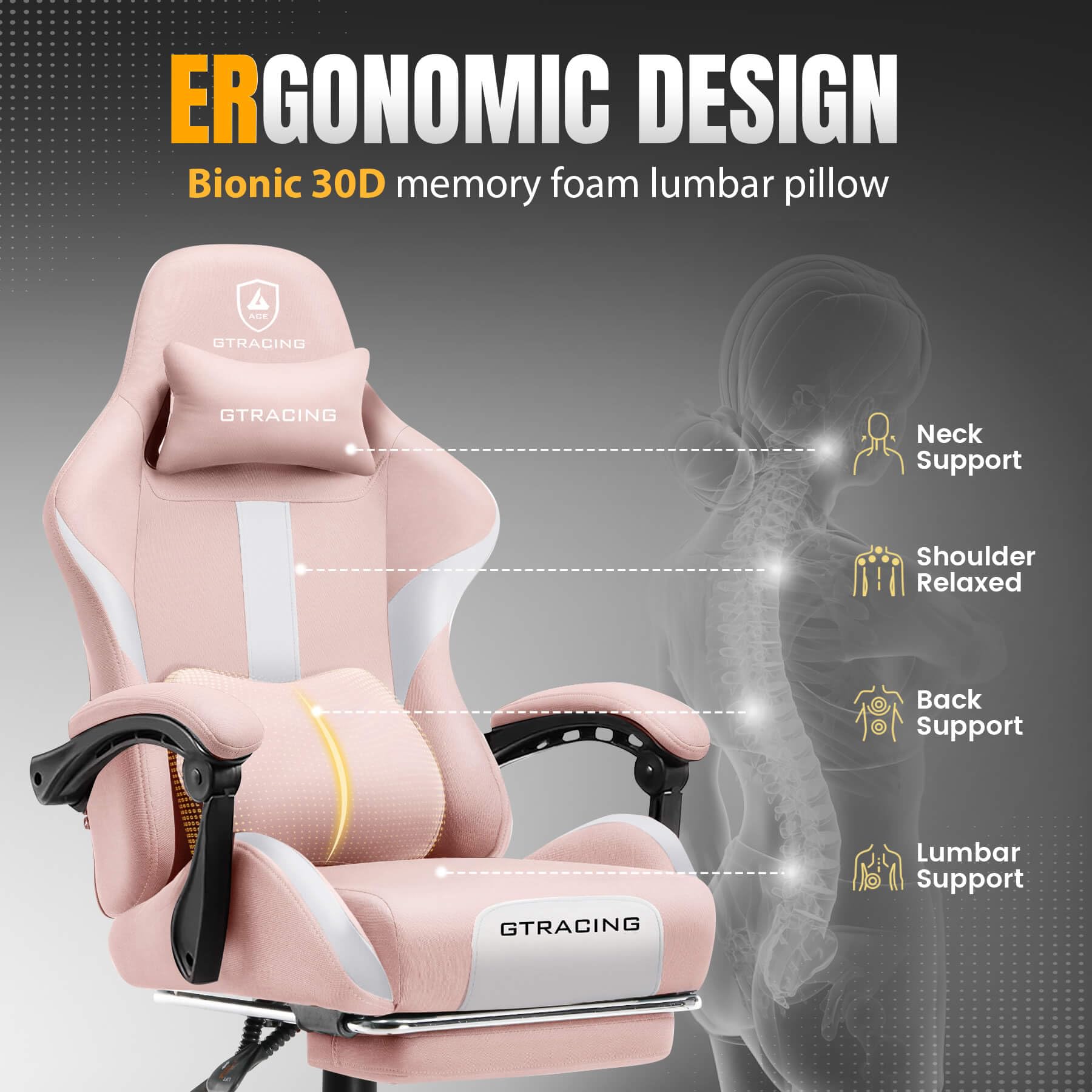 GTPLAYER Gaming Chair with Foot Rest