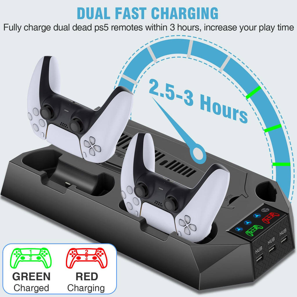 PS5 Stand & Cooling Station with Controller Charger