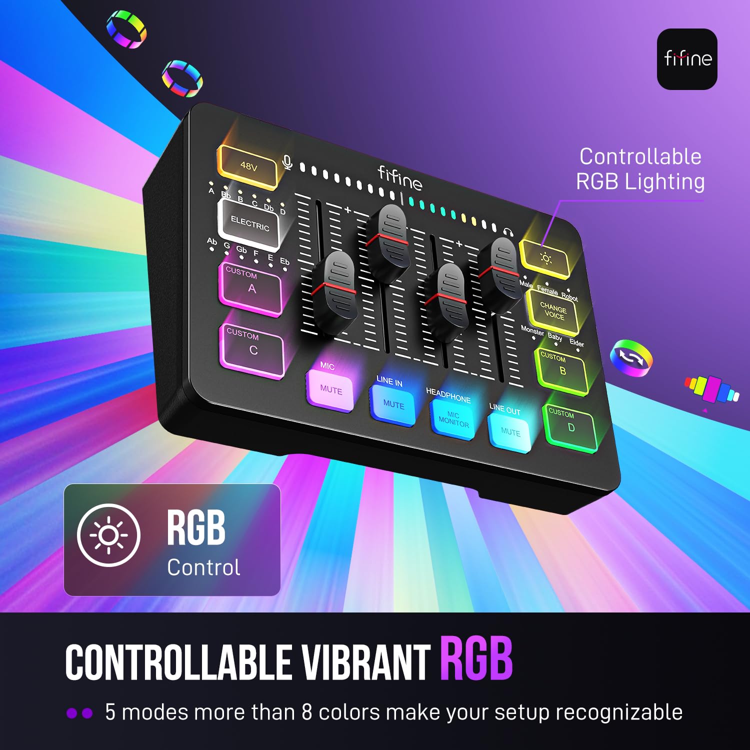 FIFINE Gaming Audio Mixer SC3