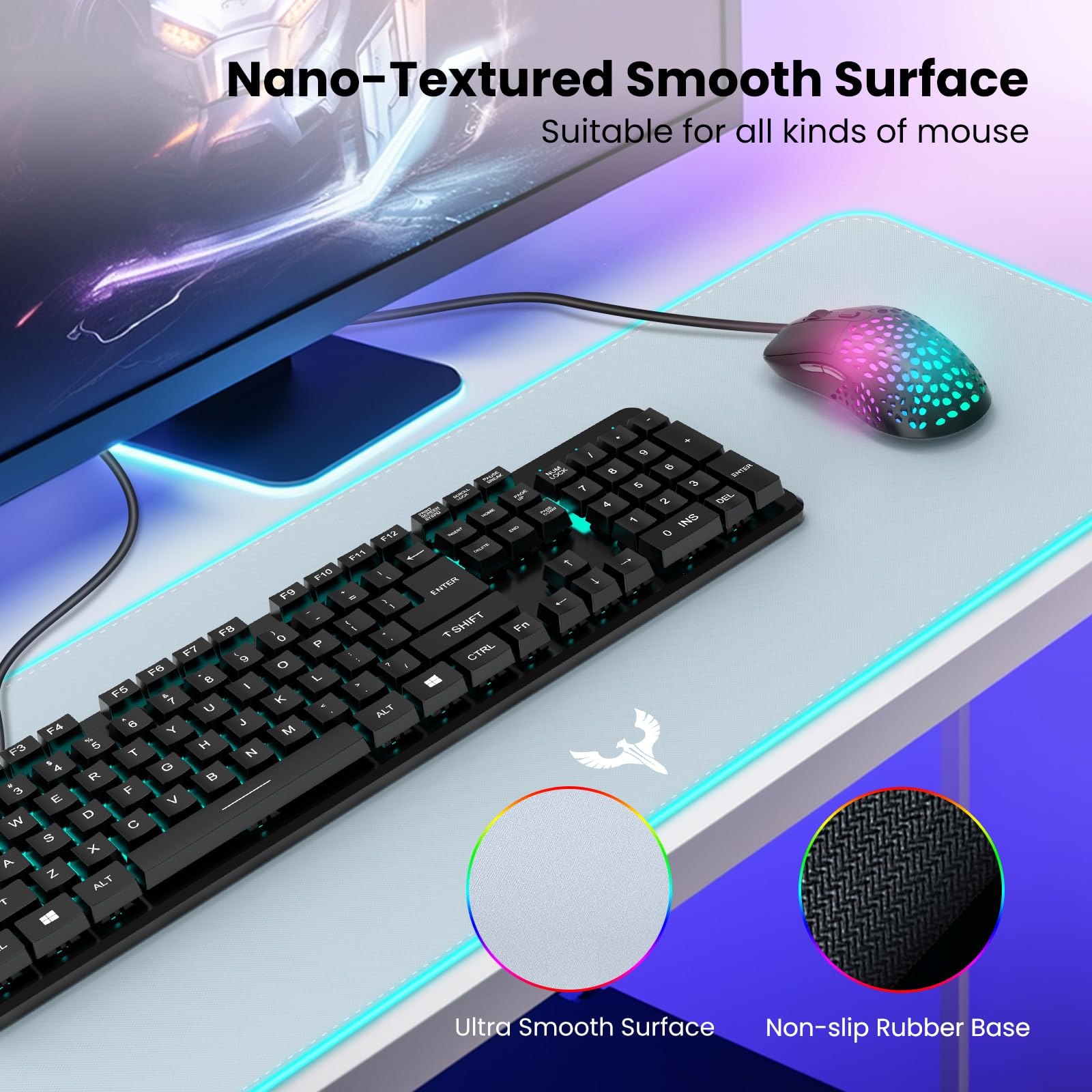 BladeHawks Extra Large RGB Gaming Mouse Pad