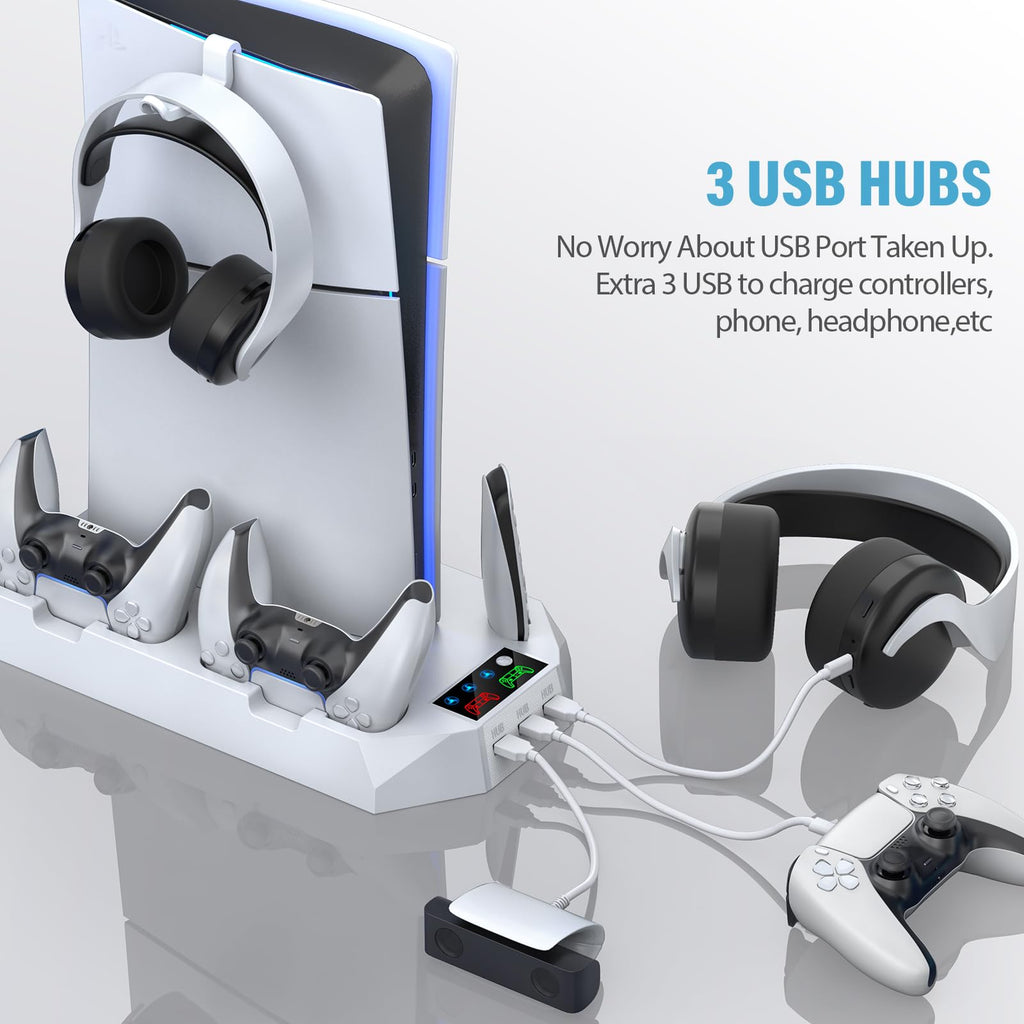 PS5 Stand & Cooling Station with Controller Charger