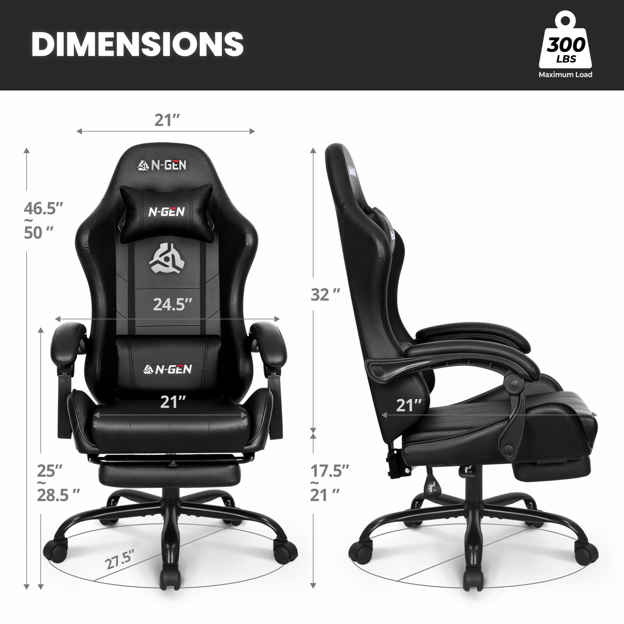N-GEN Gaming Chair with Footrest