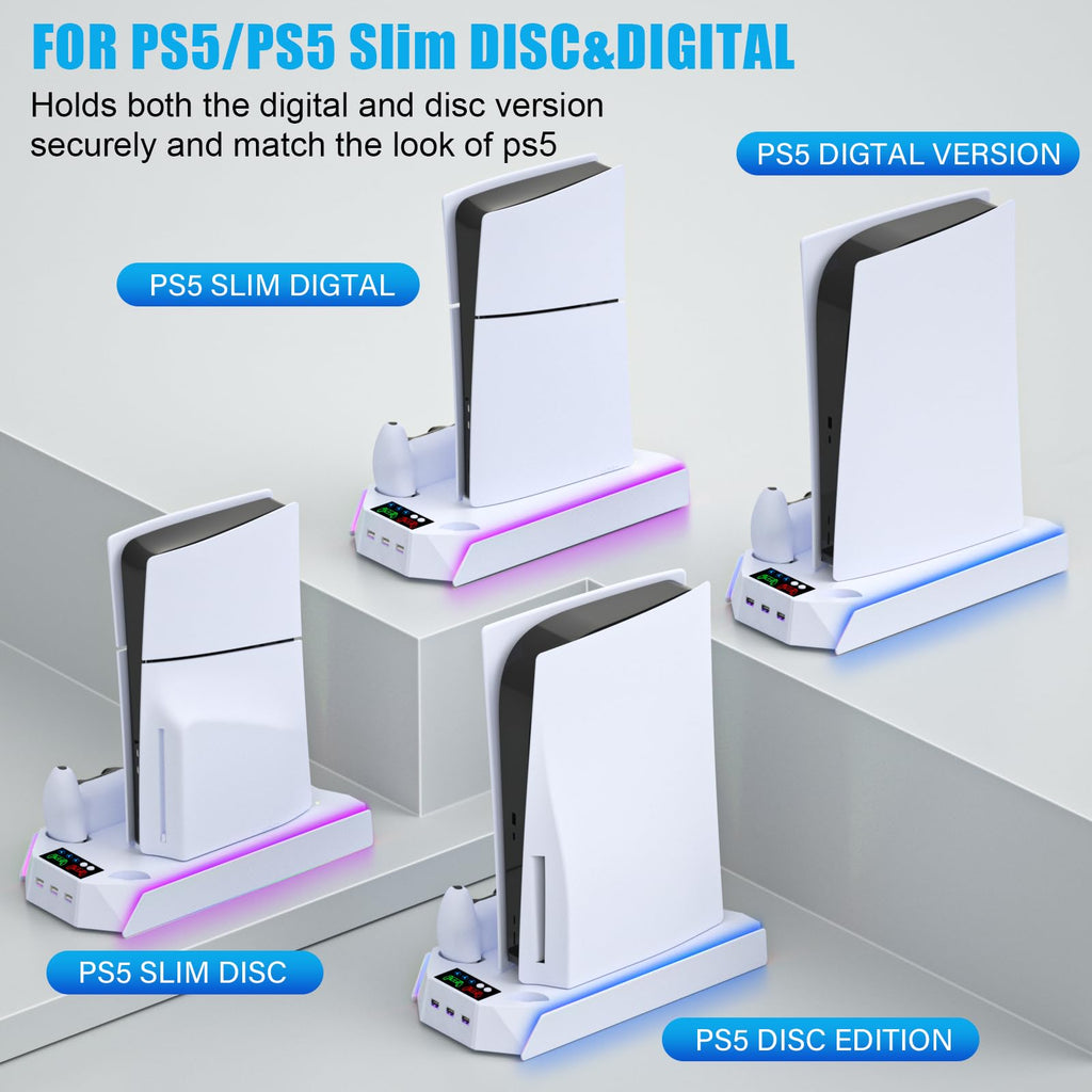 PS5 Stand & Cooling Station with Controller Charger