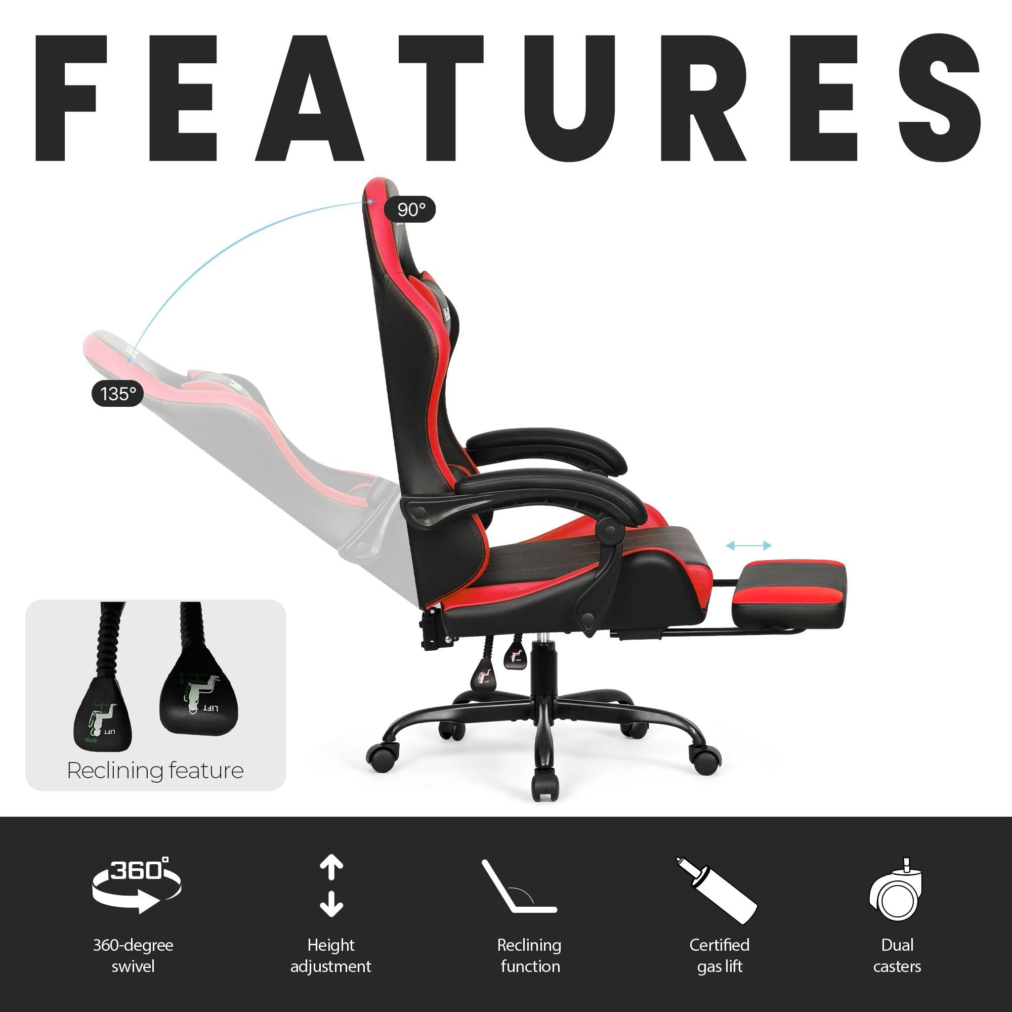 N-GEN Gaming Chair with Footrest