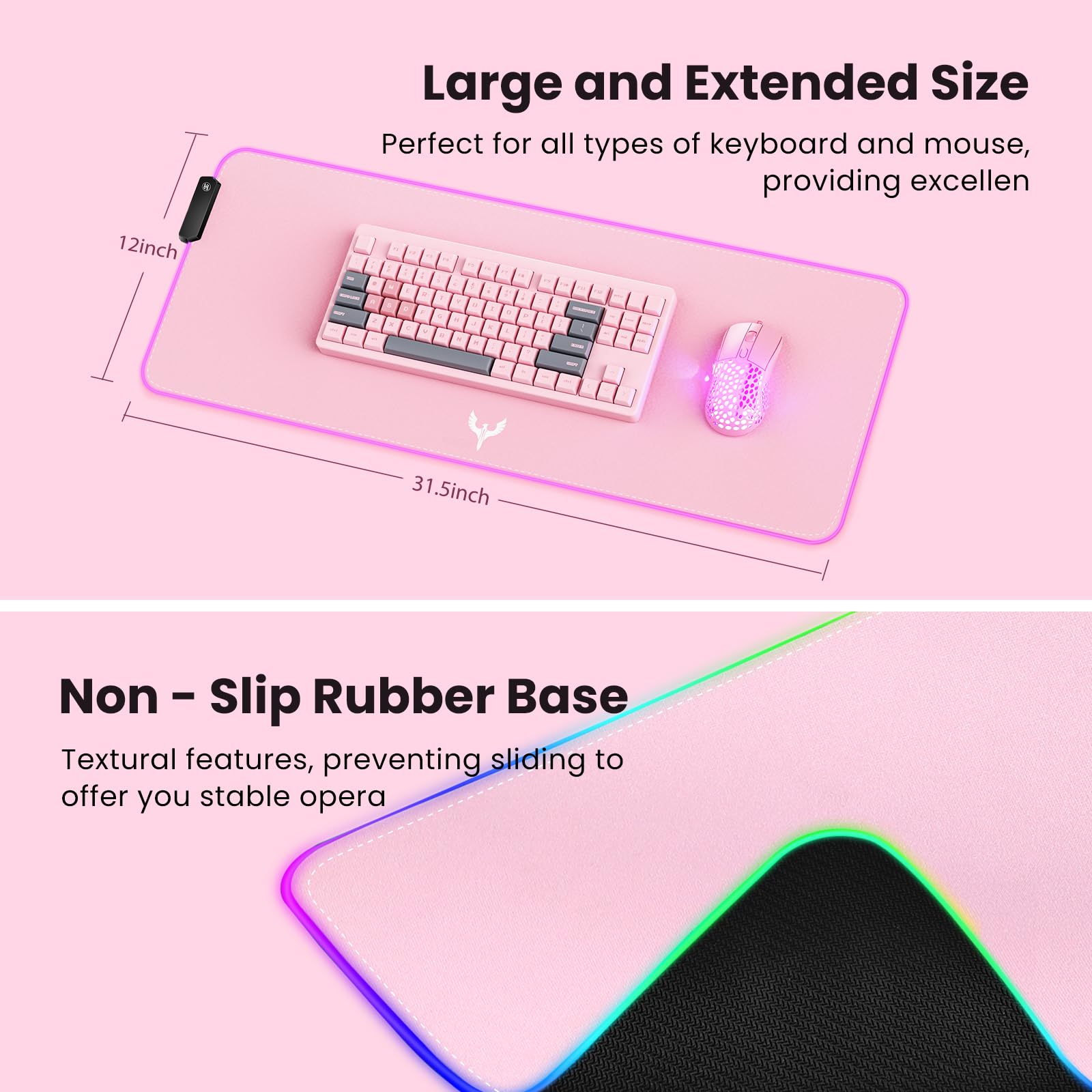 BladeHawks Extra Large RGB Gaming Mouse Pad