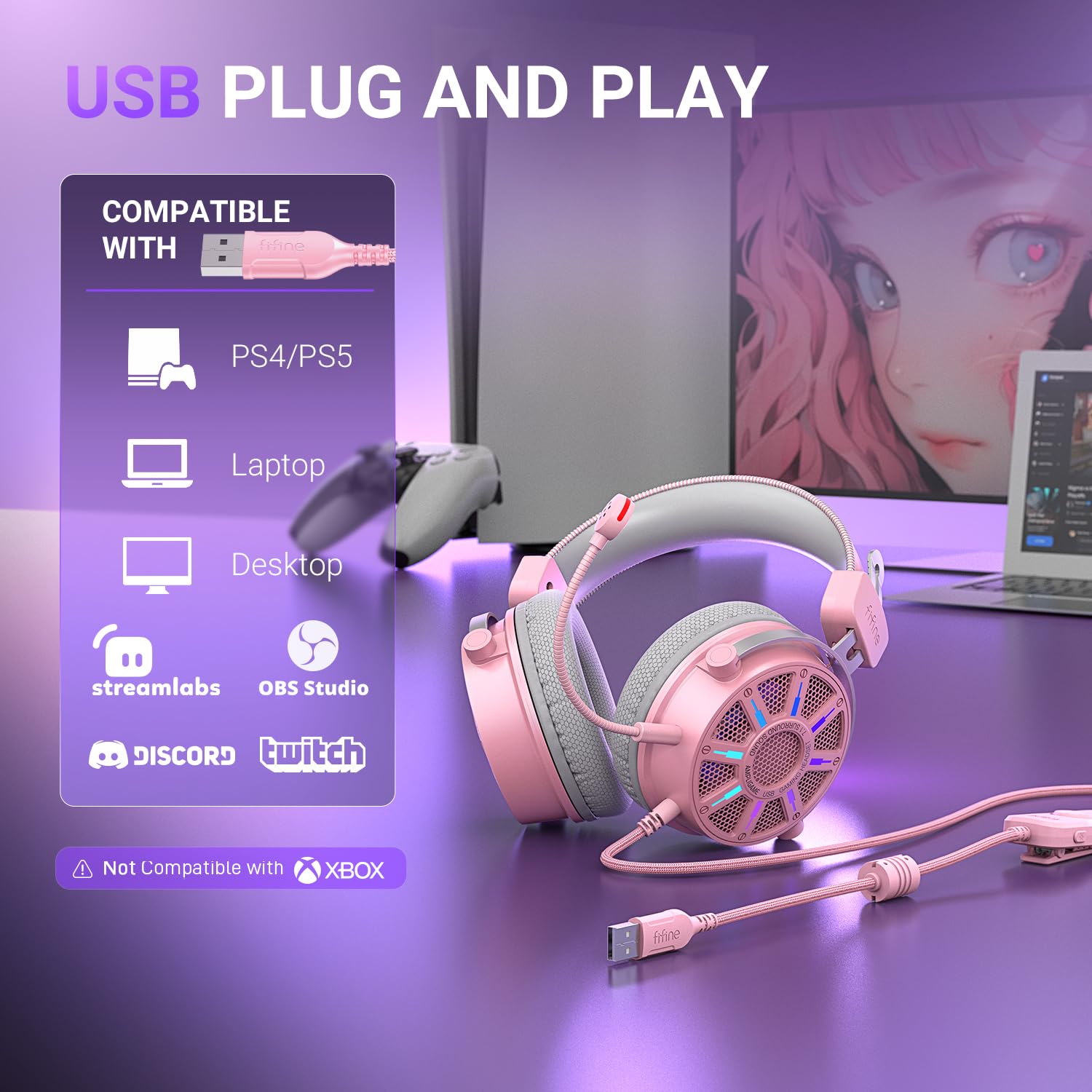 FIFINE Wired Open Back Gaming Headset