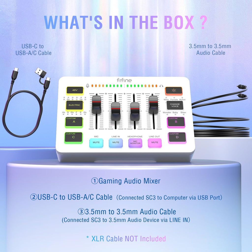 FIFINE Gaming Audio Mixer SC3
