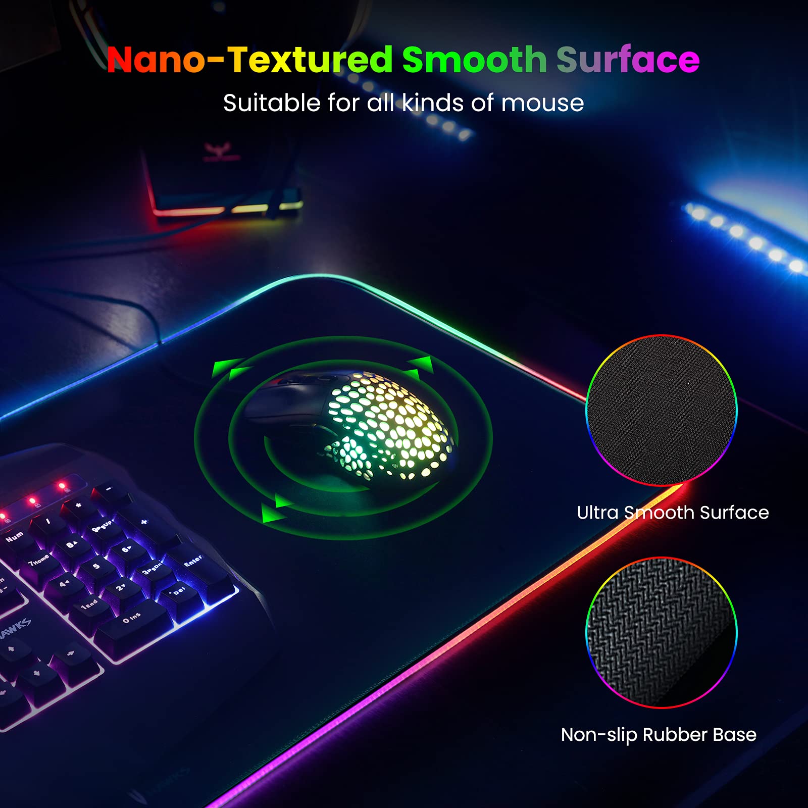 BladeHawks Extra Large RGB Gaming Mouse Pad
