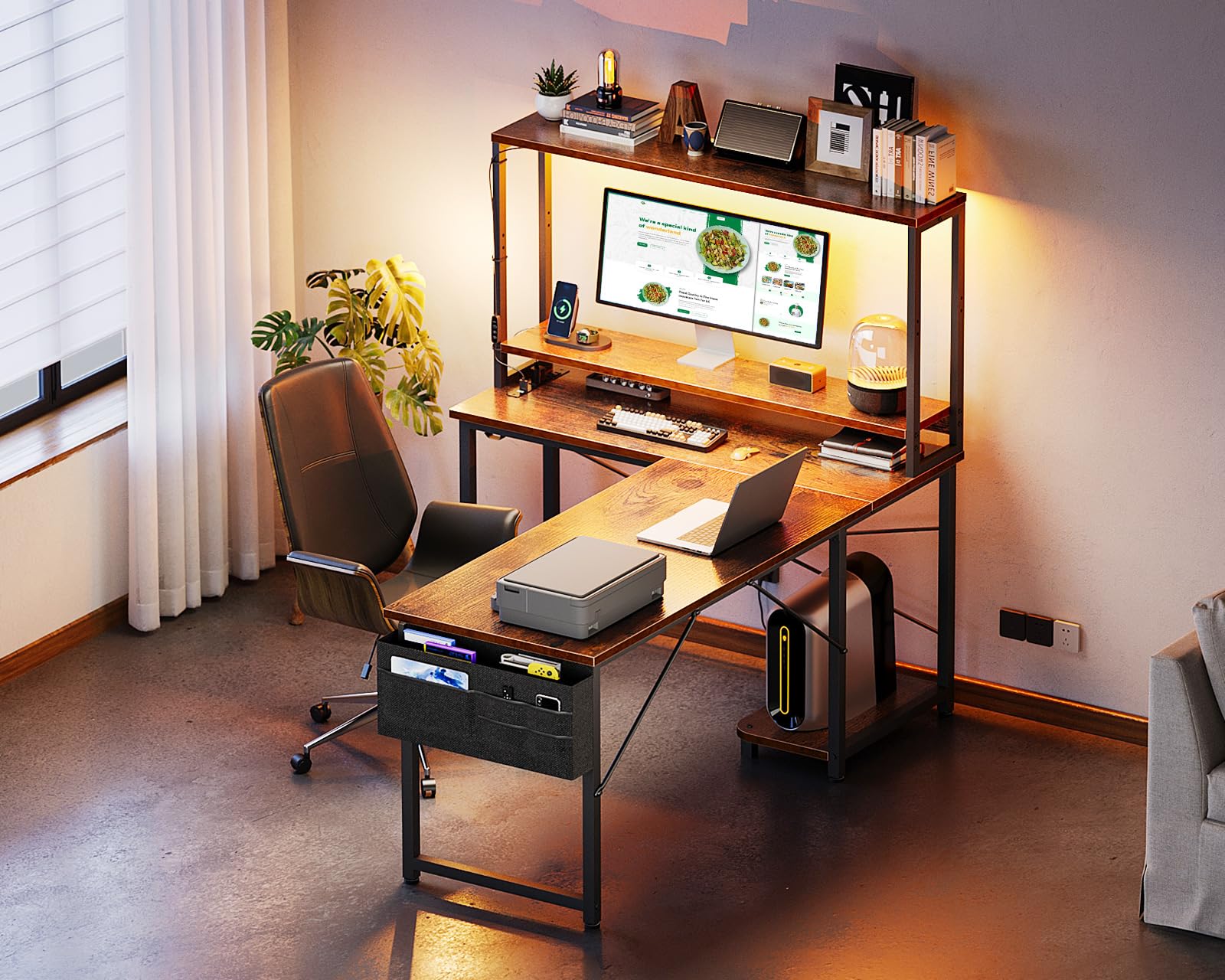 ODK 53" L-Shaped Gaming Desk with LED