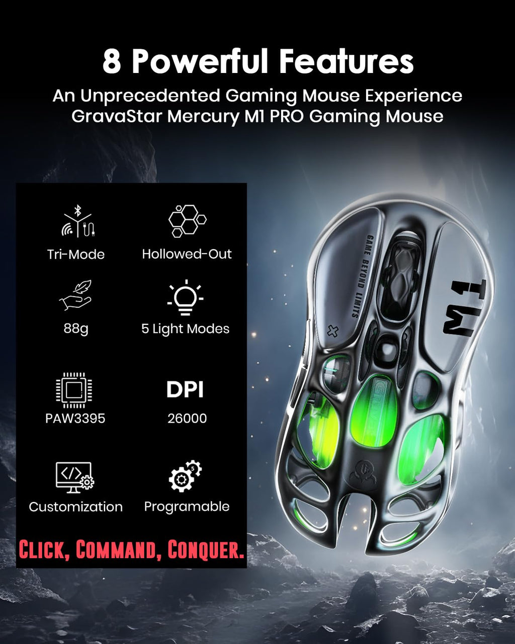 GravaStar Mercury M1 Pro Wireless Gaming Mouse