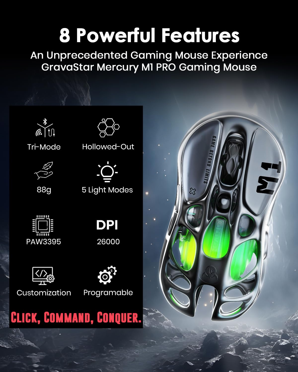 GravaStar Mercury M1 Pro Wireless Gaming Mouse