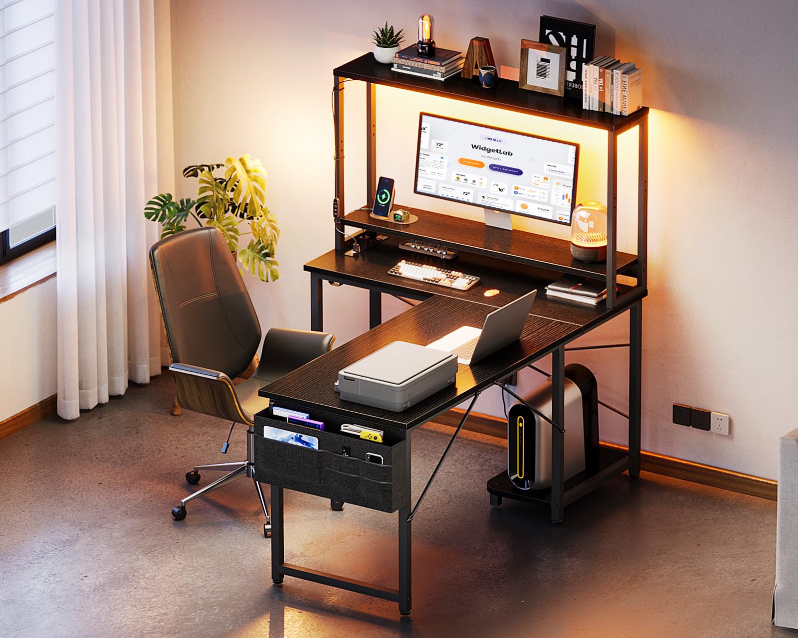 ODK 53" L-Shaped Gaming Desk with LED
