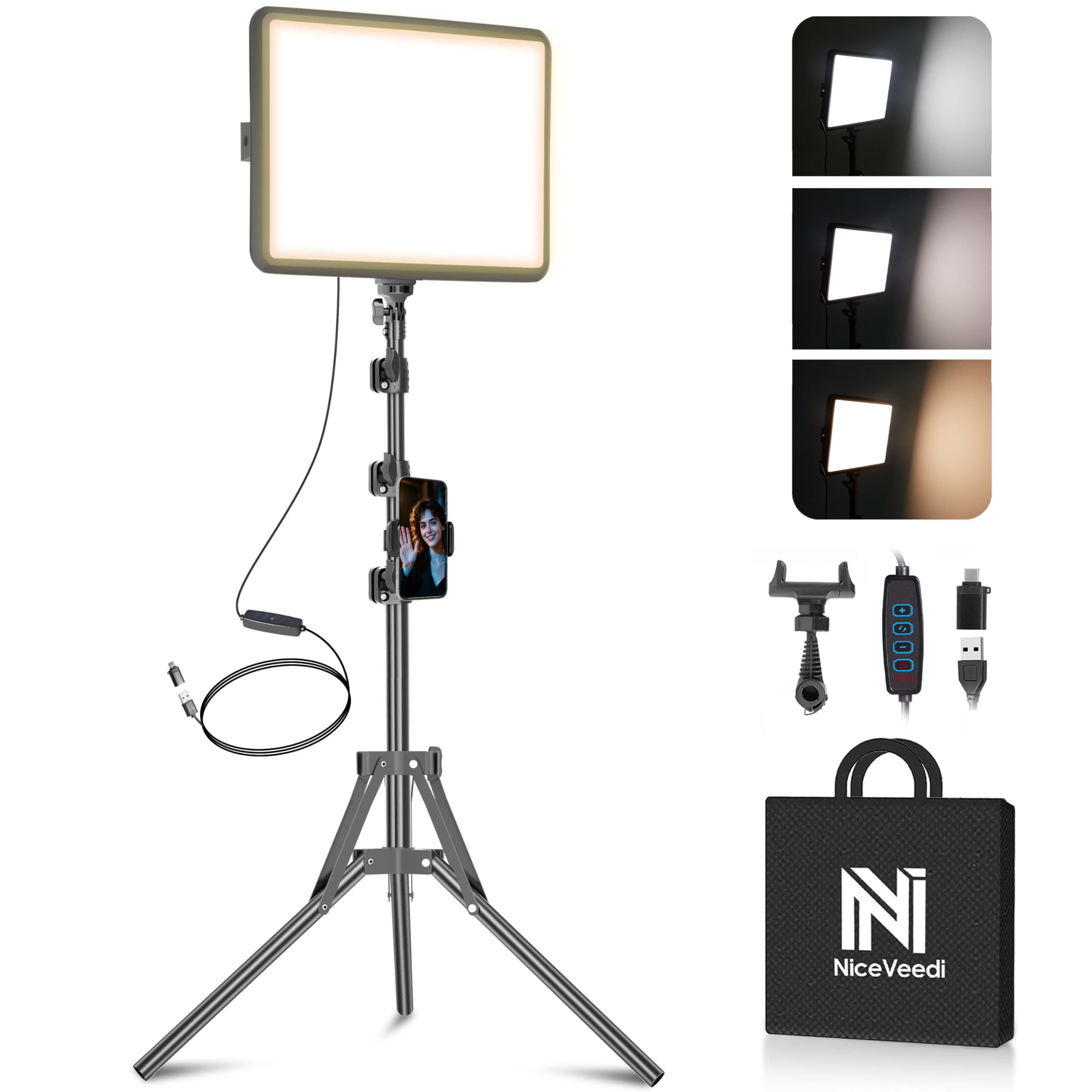 NiceVeedi 2-Pack LED Video Light Kit