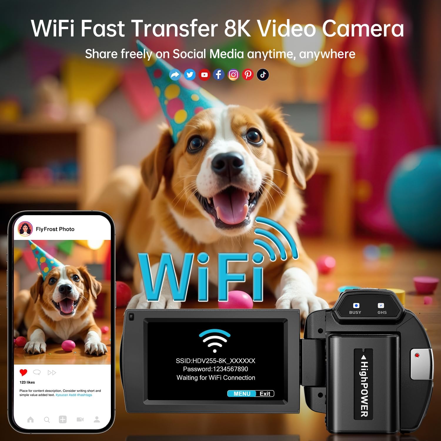 8K UHD WiFi Vlogging Camera