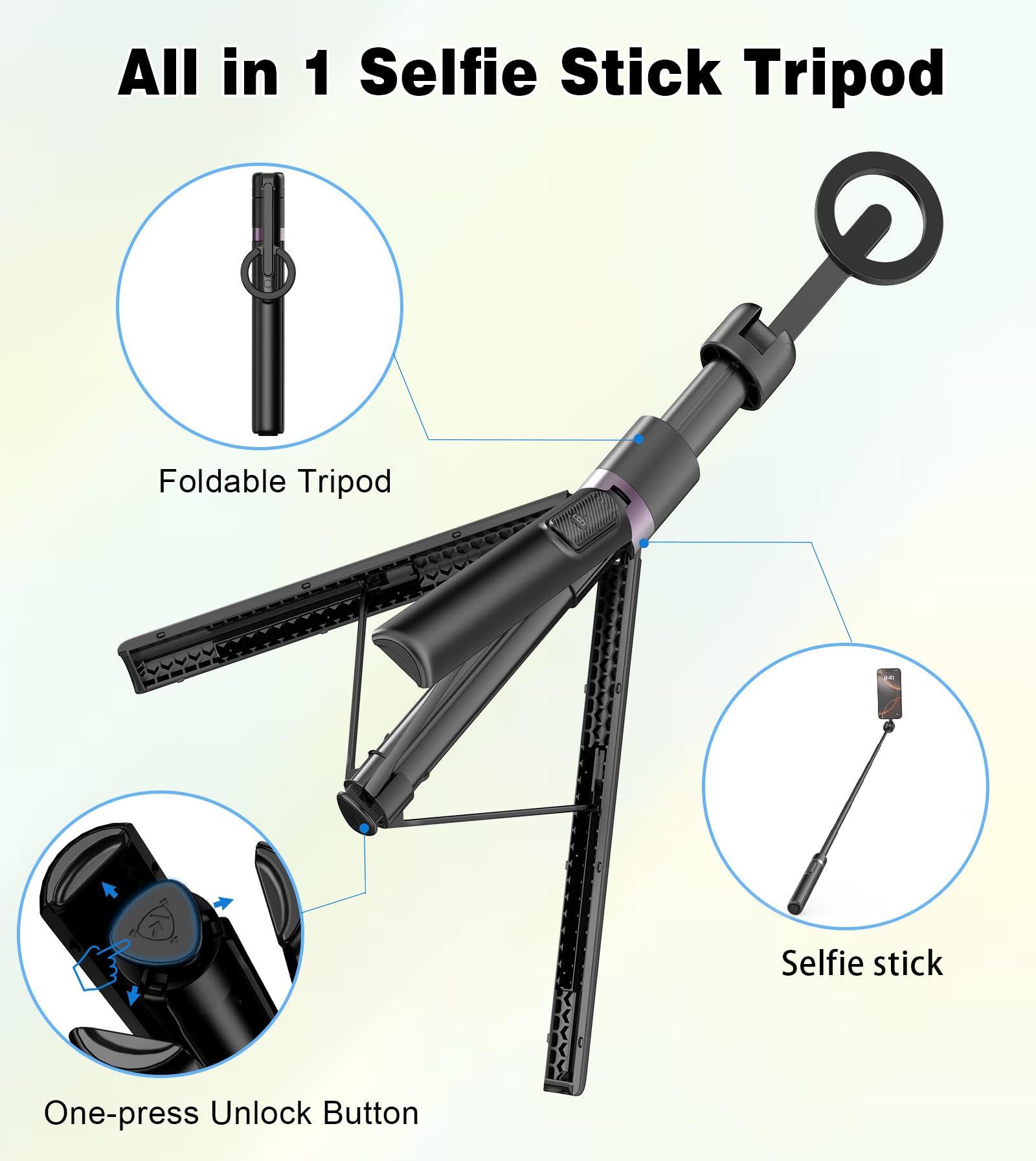 TONEOF Magnetic Selfie Stick Tripod
