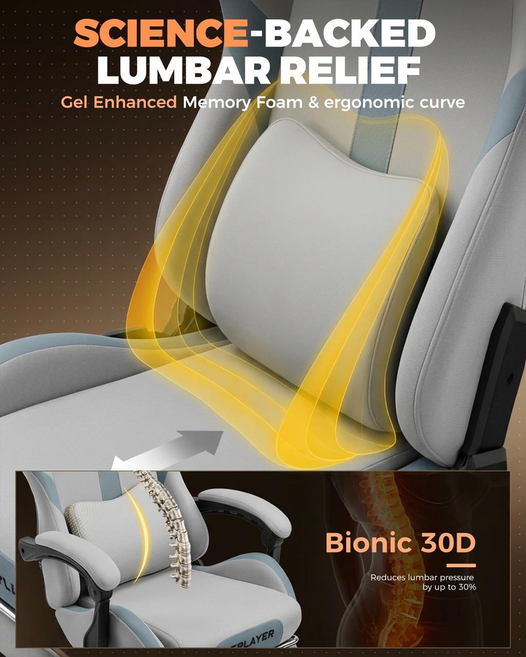 GTPLAYER Gaming Chair with Foot Rest