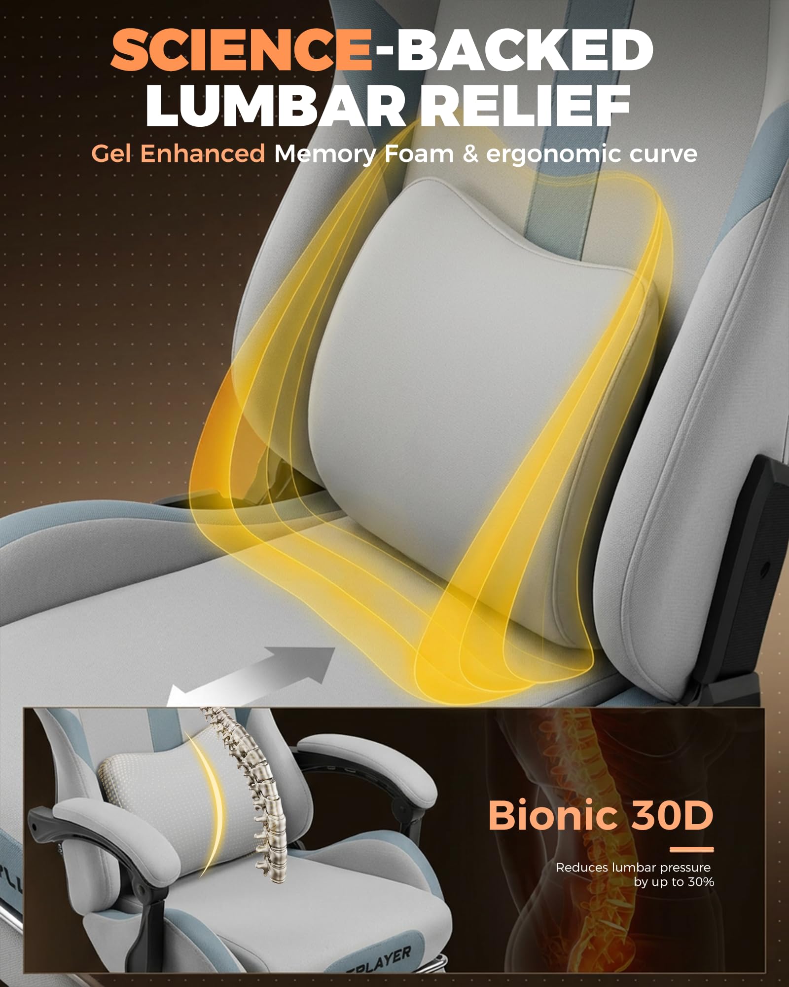 GTPLAYER Gaming Chair with Foot Rest
