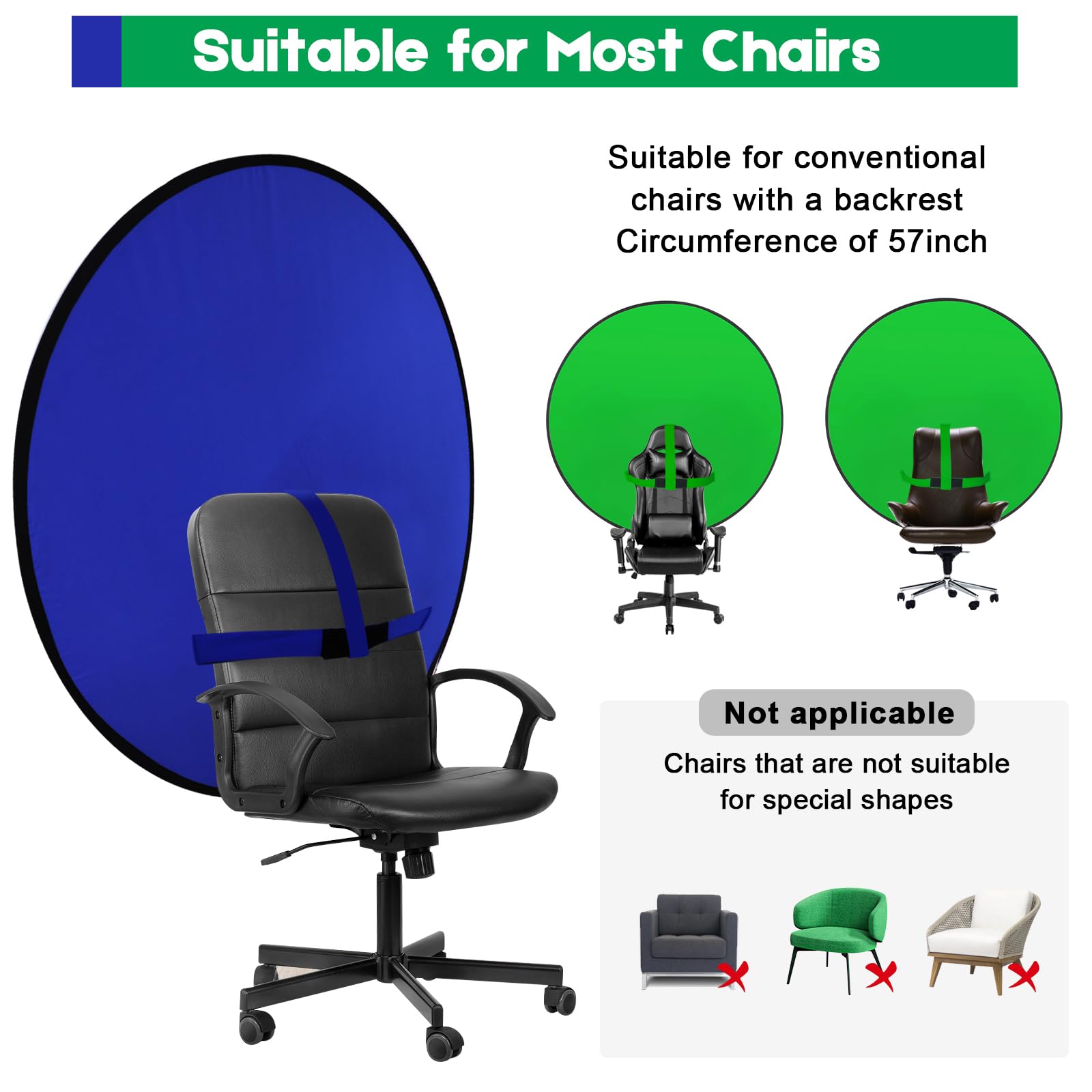 Portable Green Screen Chair Backdrop