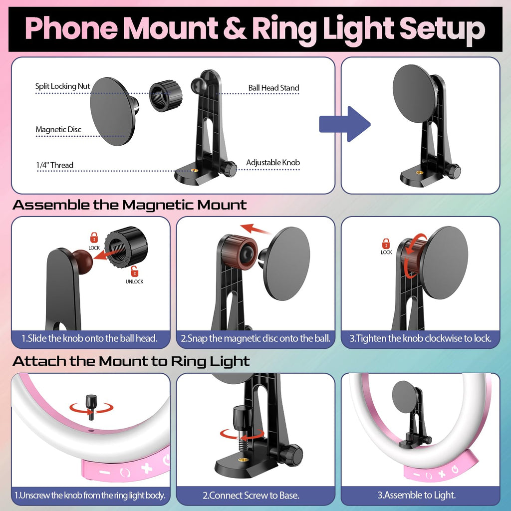 UBeesize 12" LED Ring Light with Tripod