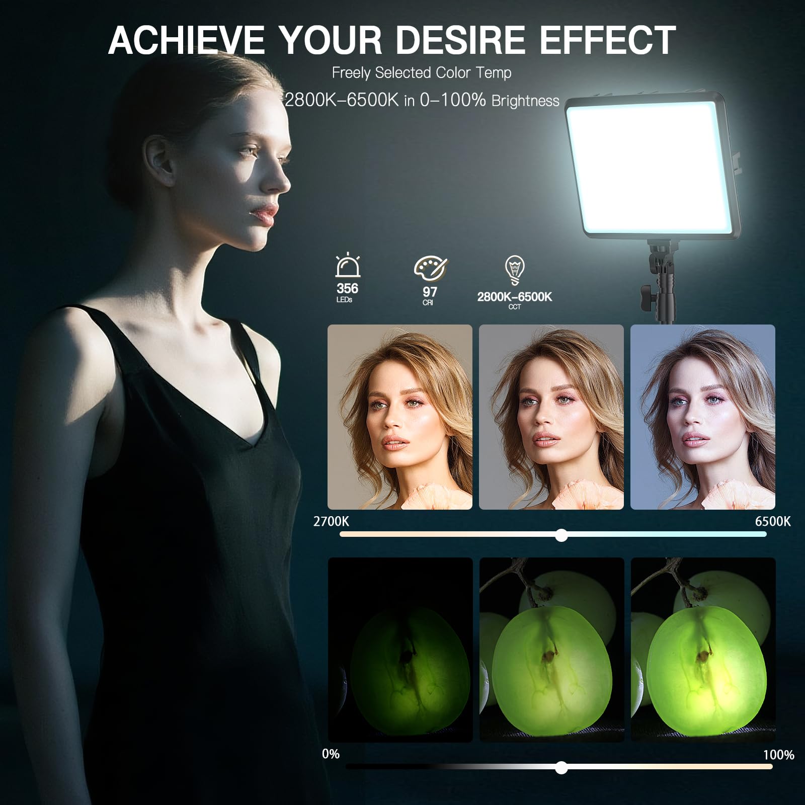 NiceVeedi 2-Pack LED Video Light Kit