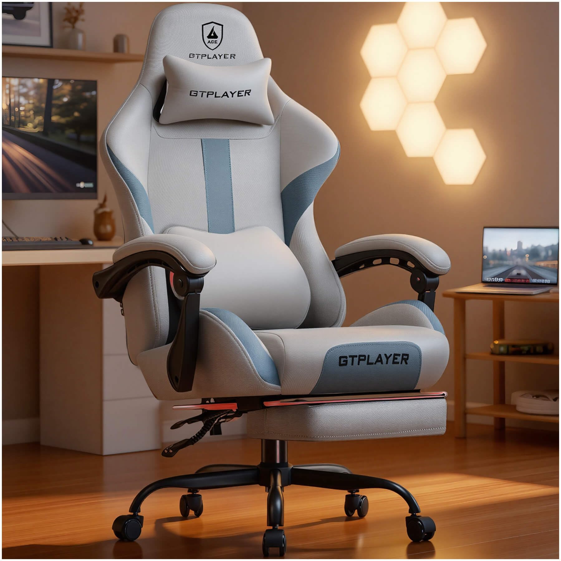 GTPLAYER Gaming Chair with Foot Rest