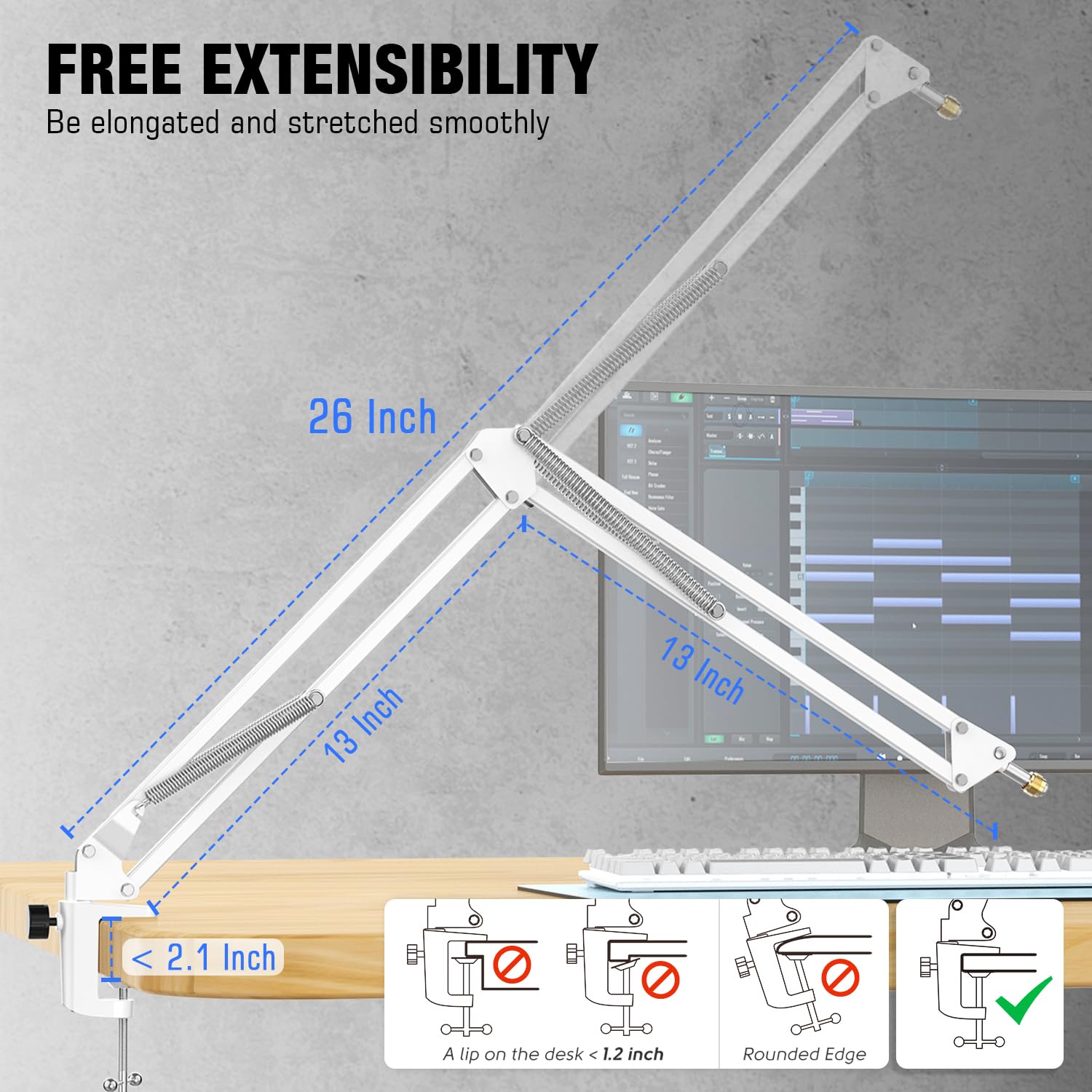 FIFINE Microphone Boom Arm BM38