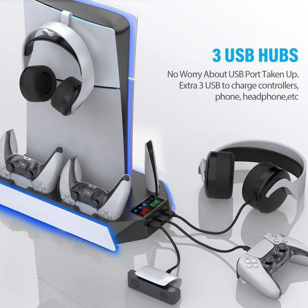 PS5 Stand & Cooling Station with Controller Charger