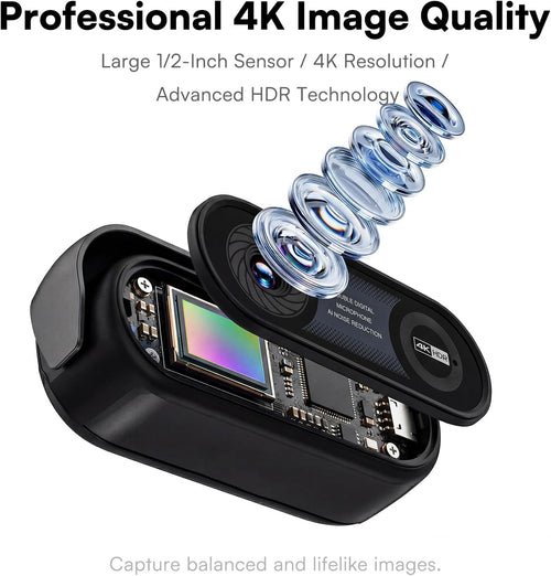 4K Webcam with Ring Light & Microphone