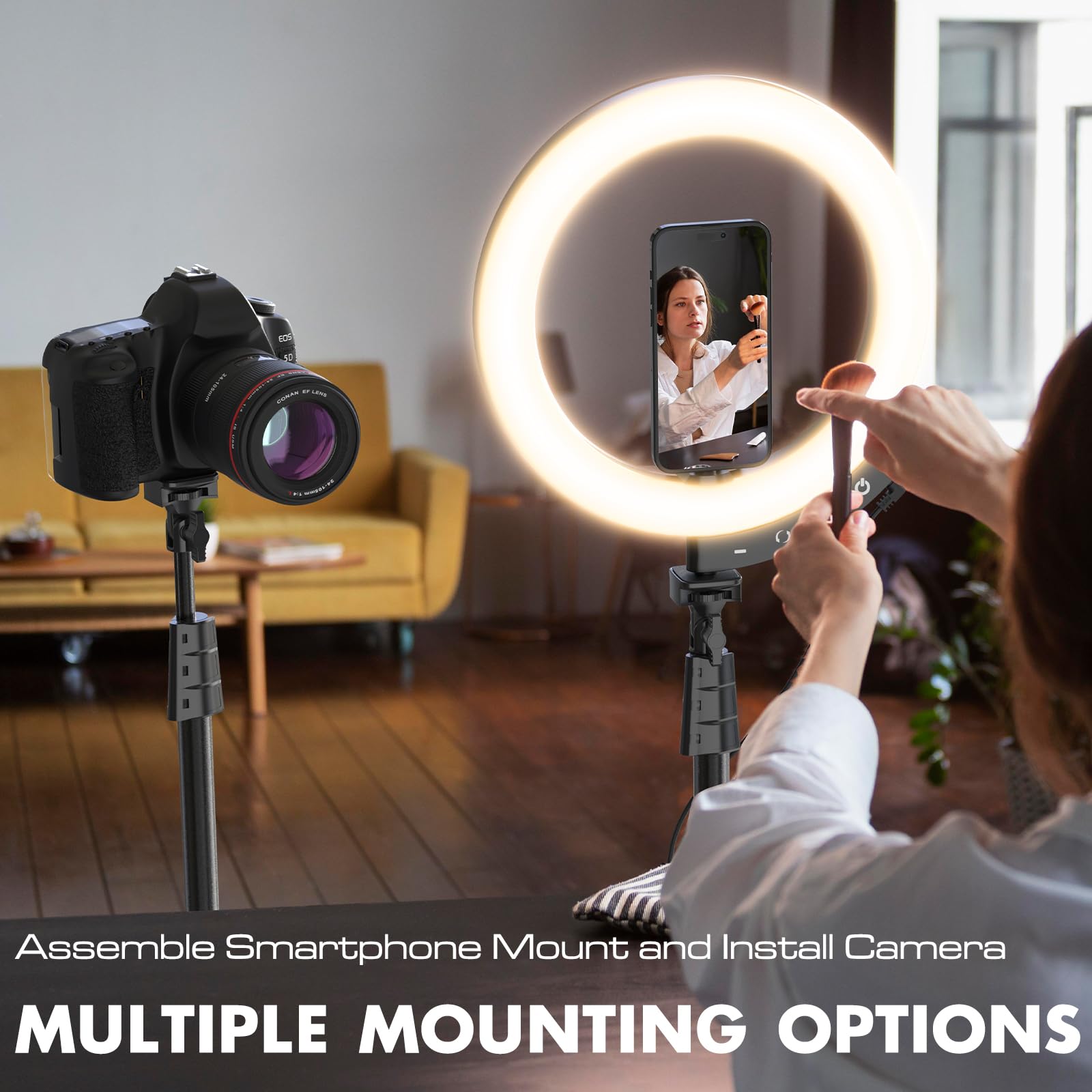 UBeesize 12" LED Ring Light with Tripod