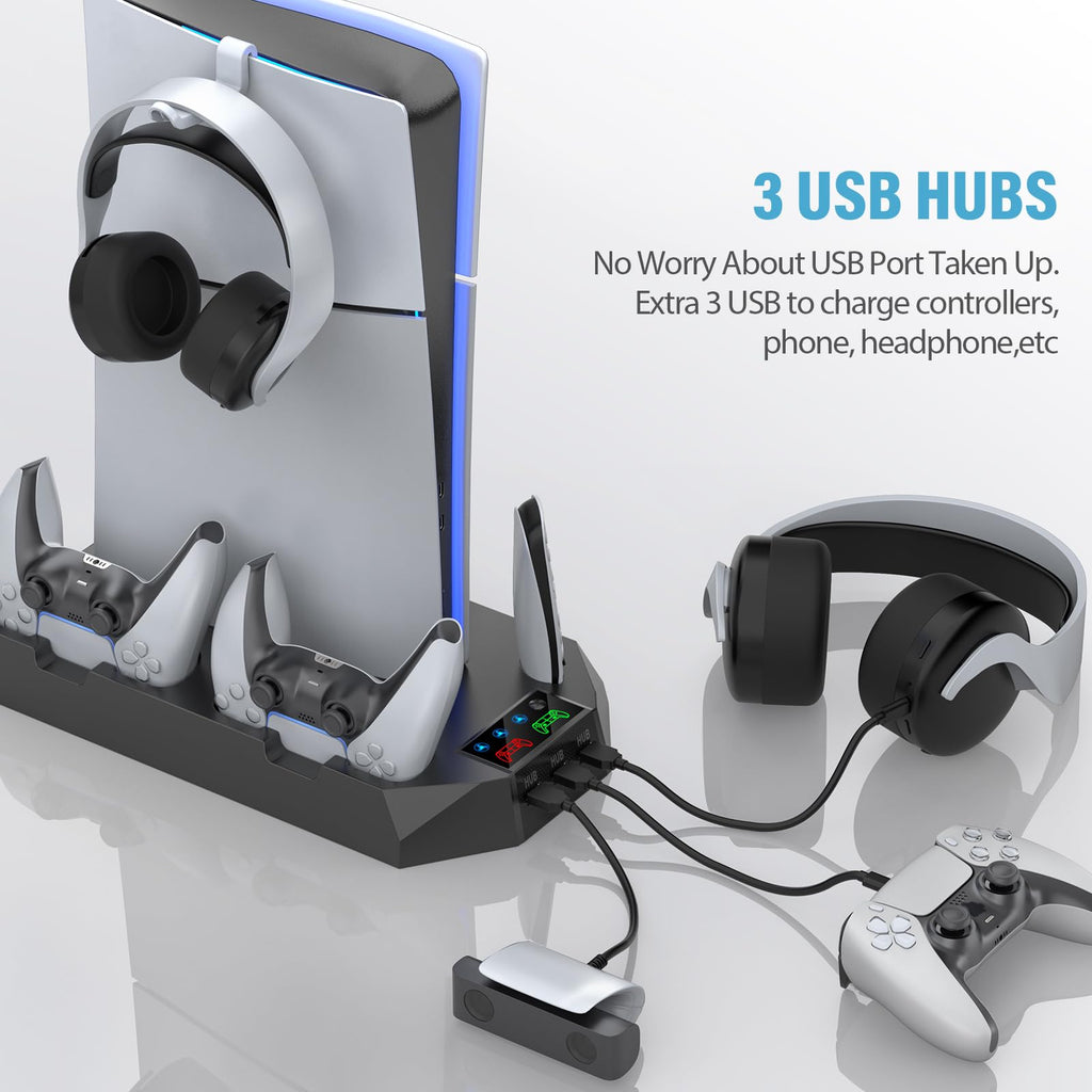 PS5 Stand & Cooling Station with Controller Charger