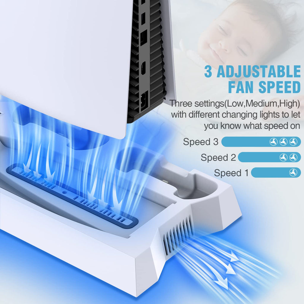 PS5 Stand & Cooling Station with Controller Charger