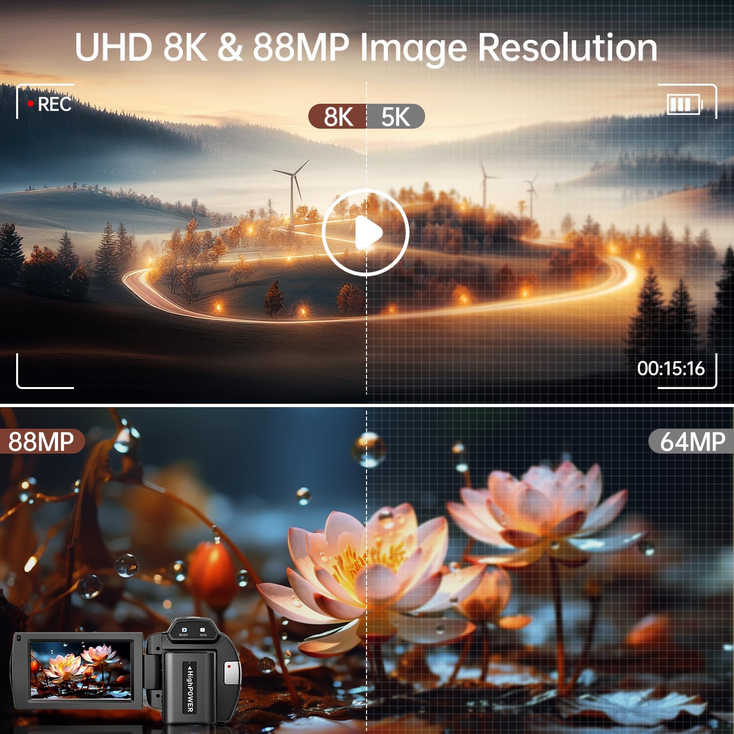8K UHD WiFi Vlogging Camera