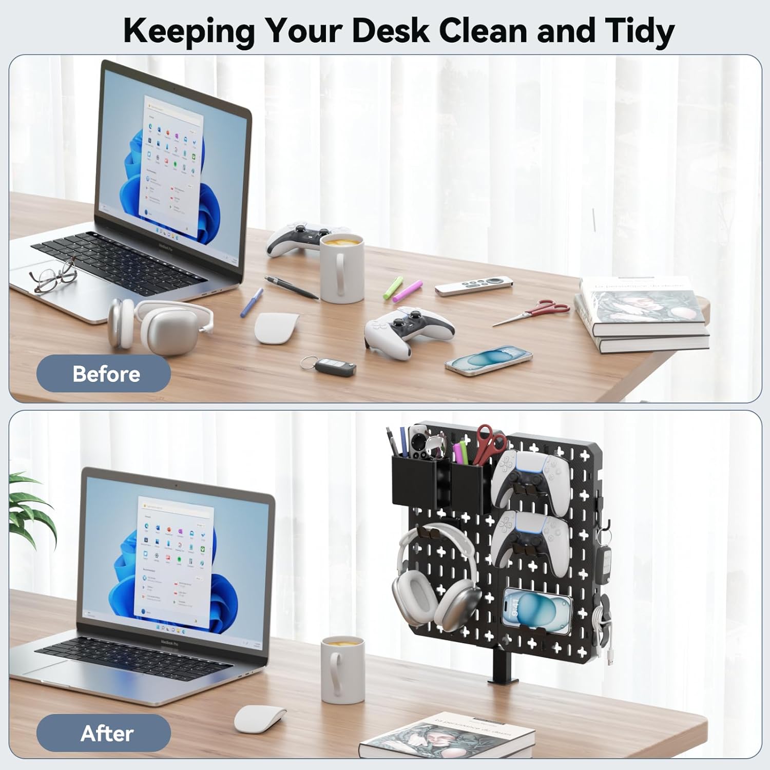 KDD 7-in-1 Clamp-on Desk Pegboard
