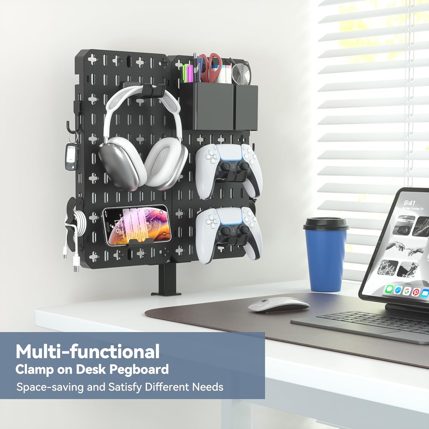 KDD 7-in-1 Clamp-on Desk Pegboard