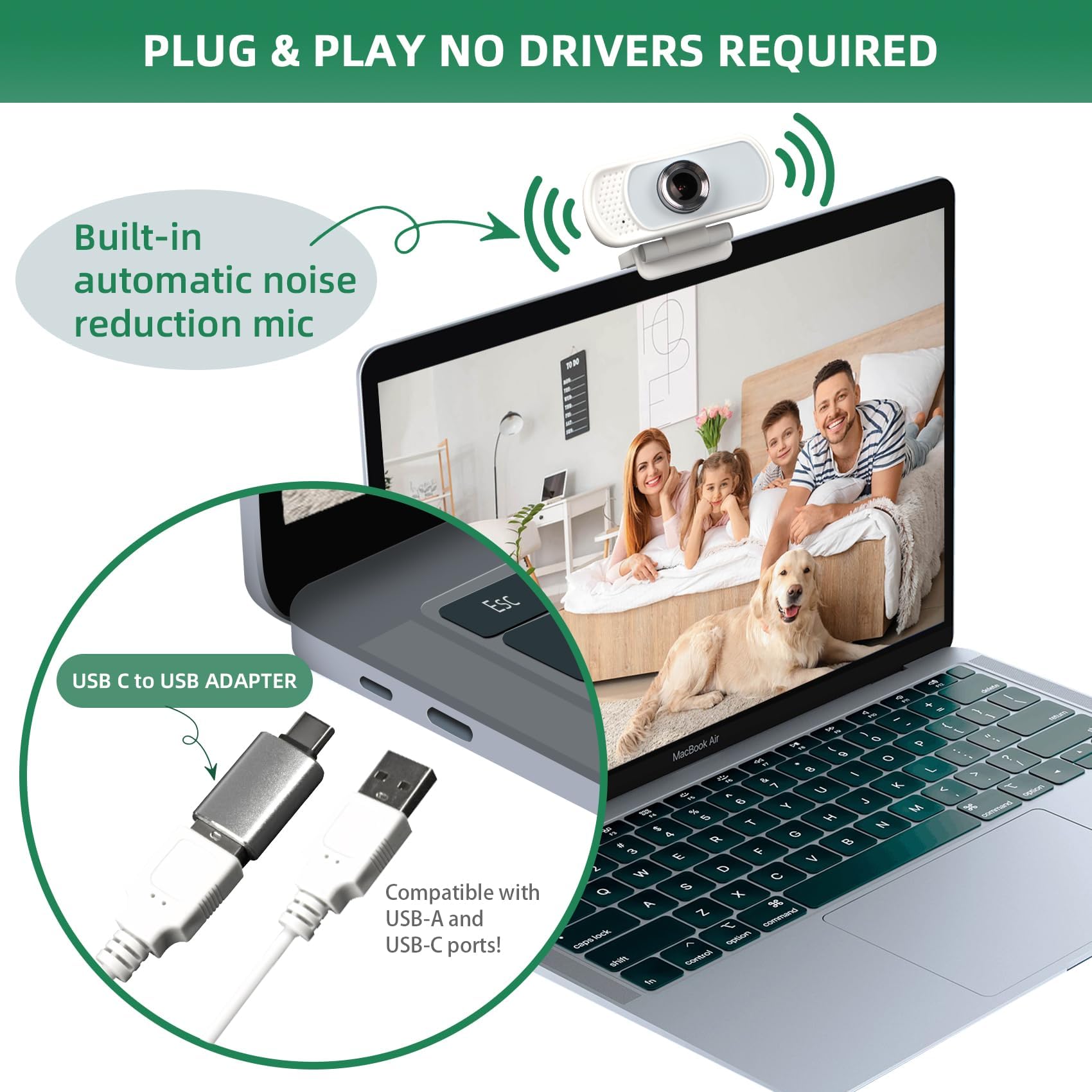 XPCAM USB-C Webcam 1080p